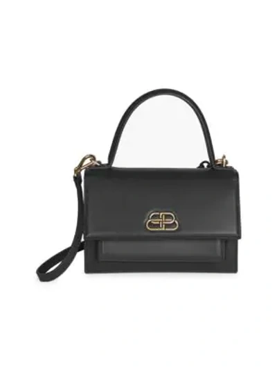 Shop Balenciaga Extra-small Sharp Leather Top Handle Satchel In Black