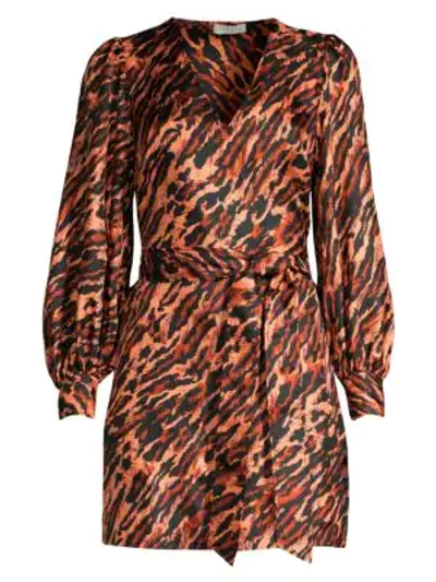 Shop Sandro Lunas Leopard Mini Dress In Multi