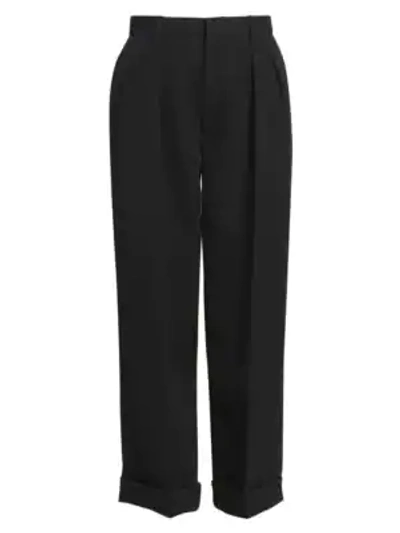 Shop Marc Jacobs Runway Cuffed Wool Twill Trousers In Black