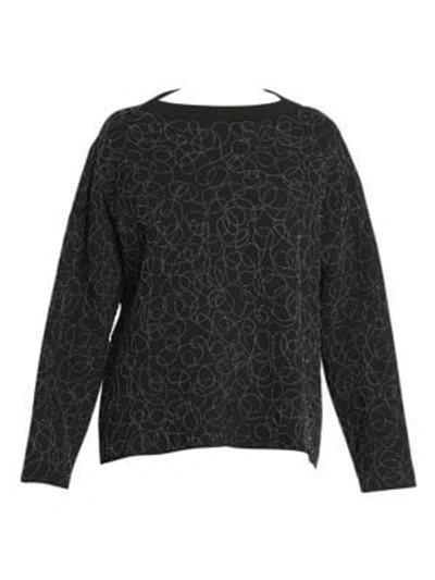 Shop Alaïa Beaded Embroidered Wool-blend Sweater In Noir