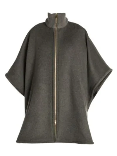 Shop Stella Mccartney Double-face Wool Cape Coat In Grey