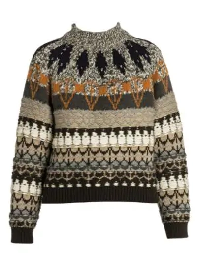 Shop Stella Mccartney Fair Isle Mockneck Sweater In Bright Multi