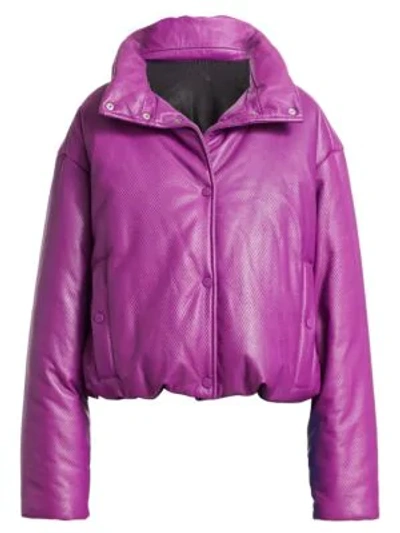 Shop Artica Arbox Perforated Chevron Puffer Jacket In Violet