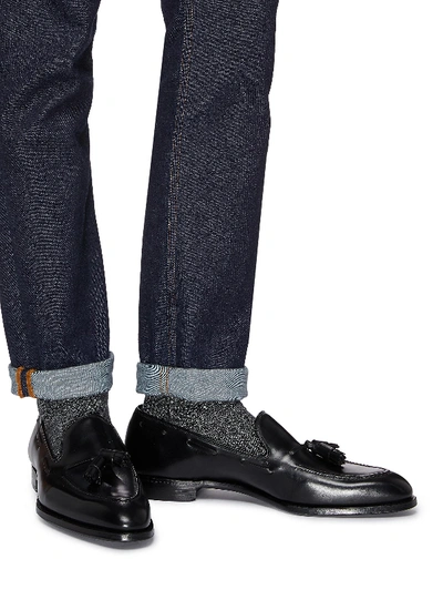 Shop George Cleverley 'adrian' Tassel Leather Loafers In Black