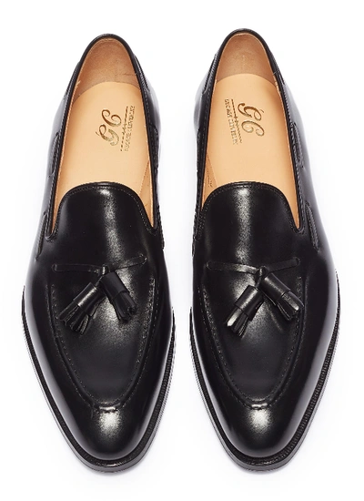 Shop George Cleverley 'adrian' Tassel Leather Loafers In Black