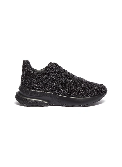 Shop Alexander Mcqueen 'oversized Runner' In Glitter In Black