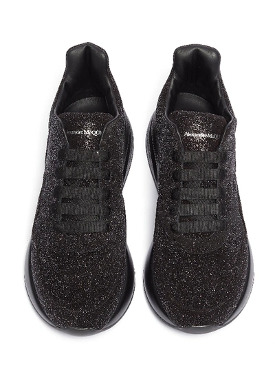 Shop Alexander Mcqueen 'oversized Runner' In Glitter In Black