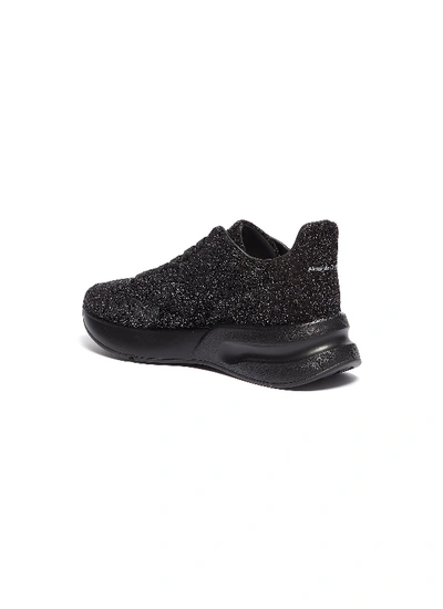 Shop Alexander Mcqueen 'oversized Runner' In Glitter In Black