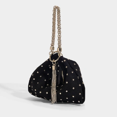 Shop Jimmy Choo Callie Bag In Black Suede With Crystal Star Studs