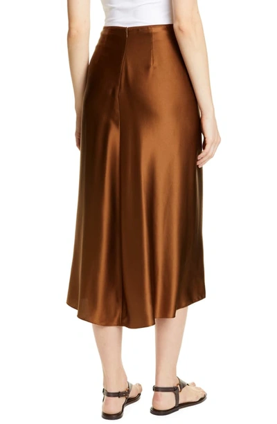 Shop Vince Silk Slip Skirt In Umbra