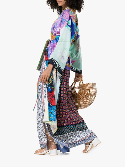Shop Rianna + Nina Psychedelic Floral Print Silk Kimono In 108 - Multicoloured