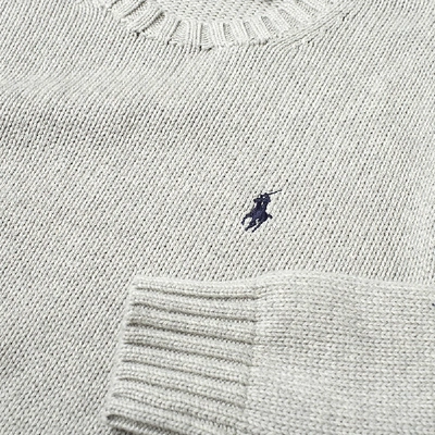 Shop Polo Ralph Lauren Chunky Cotton Knit In Grey