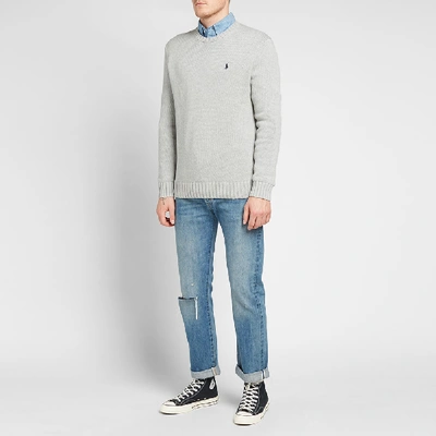Shop Polo Ralph Lauren Chunky Cotton Knit In Grey