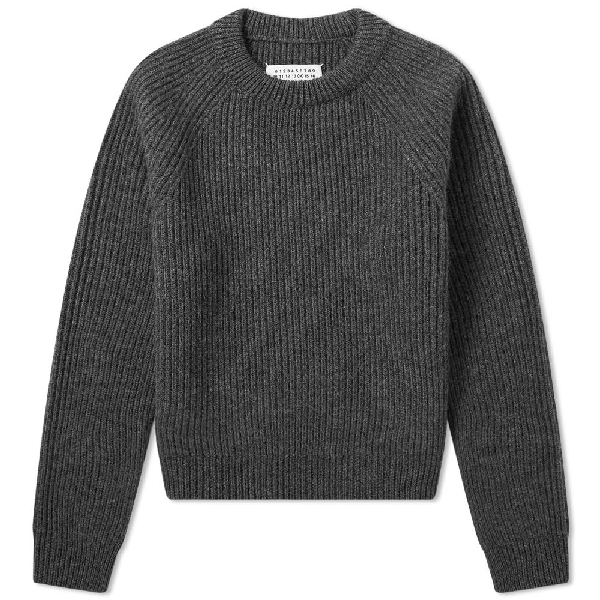 Maison Margiela 14 Classic Rib Knit Crew Neck In Grey | ModeSens