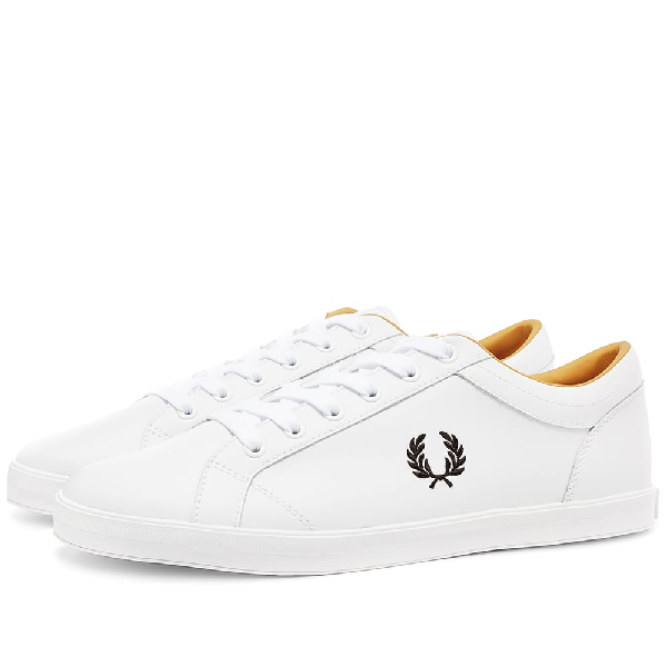 fred perry baseline trainers white