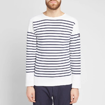 Shop Armor-lux 1140 Long Sleeve Sailor Tee In White