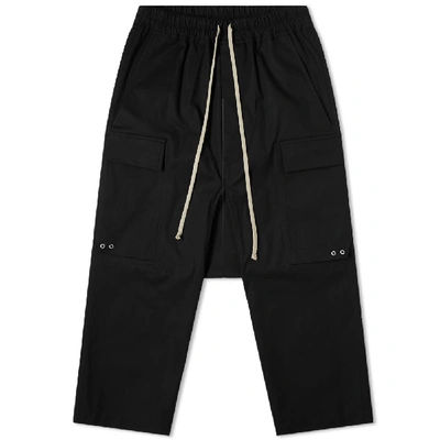 Shop Rick Owens Drawstring Cargo Cropped Pant In Black