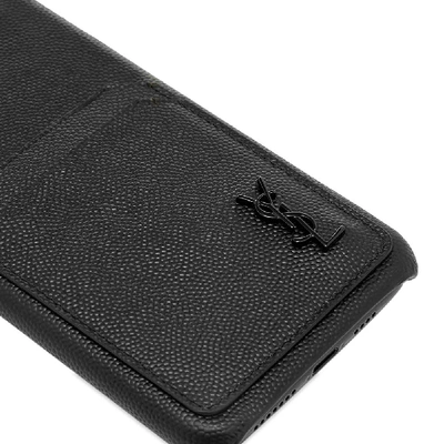 Shop Saint Laurent Ysl Metal Logo Iphone Xs Max Case In Black