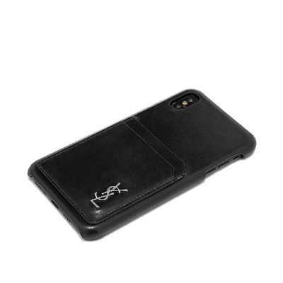 Shop Saint Laurent Ysl Metal Logo Iphone Xs Max Case In Black