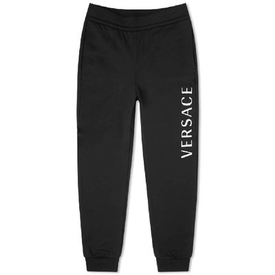Shop Versace Printed Logo Sweat Pant In Black
