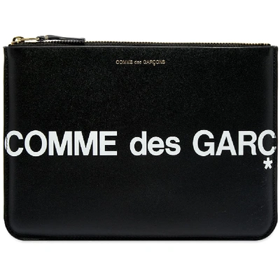 Shop Comme Des Garçons Comme Des Garcons Sa5100hl Huge Logo Wallet In Black