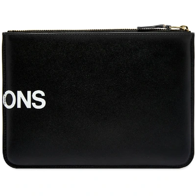 Shop Comme Des Garçons Comme Des Garcons Sa5100hl Huge Logo Wallet In Black