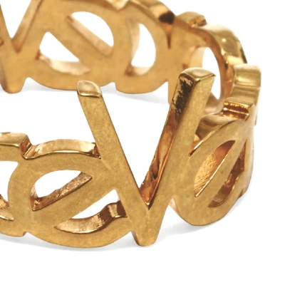 Shop Versace 90s Logo Ring In Gold