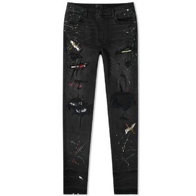 Shop Amiri Art Patch Jean In Black