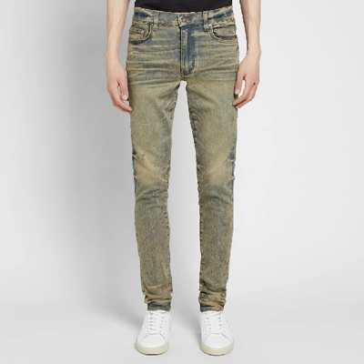 Shop Amiri Stack Jean In Blue