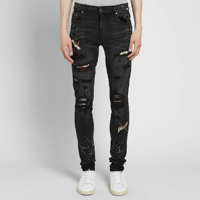 Shop Amiri Art Patch Jean In Black