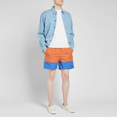 Shop Norse Projects Hauge Colour Block Swim Short In Orange