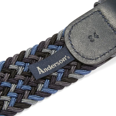 Shop Anderson's Woven Textile Belt In Blue