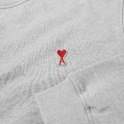 Shop Ami Alexandre Mattiussi Ami Heart Logo Crew Sweat In Grey