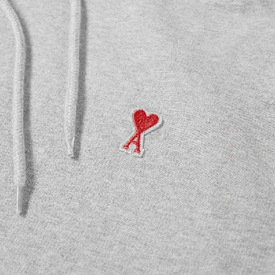 Shop Ami Alexandre Mattiussi Ami Heart Logo Patch Popover Hoody In Grey