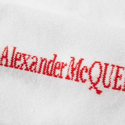 Shop Alexander Mcqueen Logo Heel Tab Sport Sock In Red
