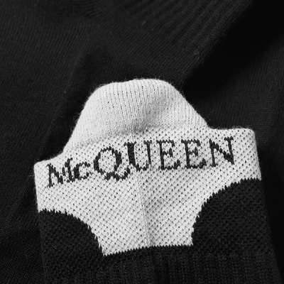 Shop Alexander Mcqueen Logo Heel Tab Sport Sock In Black