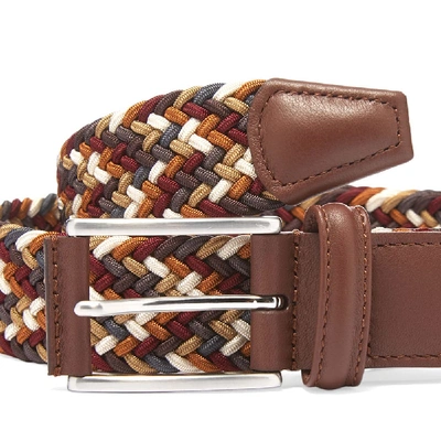 Shop Anderson's Woven Textile Belt In Brown