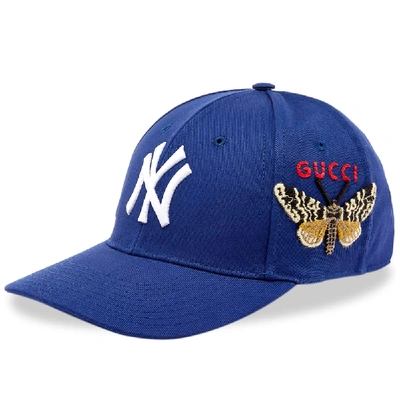 Shop Gucci Ny Yankees Baseball Cap In Blue