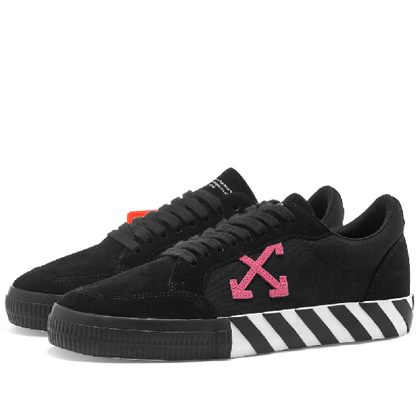 Off-white Low Vulcanized Canvas And Suede Sneakers In 1028 Black ...