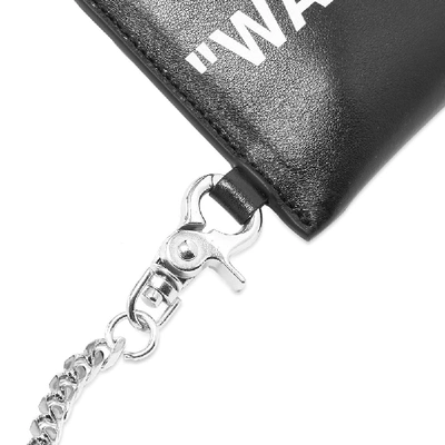 Shop Off-white "quote" Chain Wallet In Black