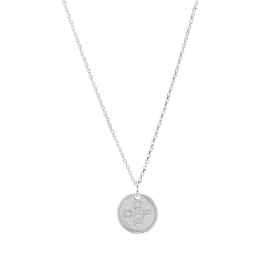 Shop Off-white Cross Logo Necklace In Silver