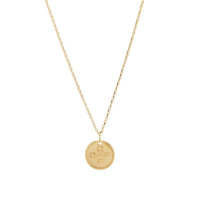 Shop Off-white Cross Logo Necklace In Gold