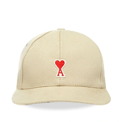 Shop Ami Alexandre Mattiussi Ami Heart Logo Baseball Cap In Neutrals