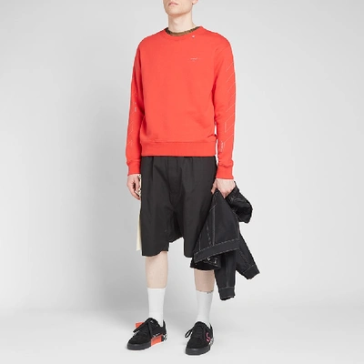 Shop Off-white Unfinished 3m Arrow Crew Sweat In Red