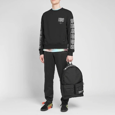 Shop Off-white Diagonal Sleeve Industrial Crew Sweat In Black