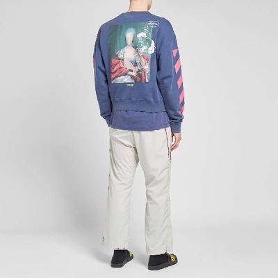 Shop Off-white Diagonals Mariana Crew Sweat In Blue