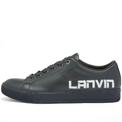 Shop Lanvin Printed Logo Low Top Sneaker In Blue