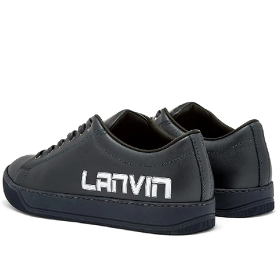 Shop Lanvin Printed Logo Low Top Sneaker In Blue