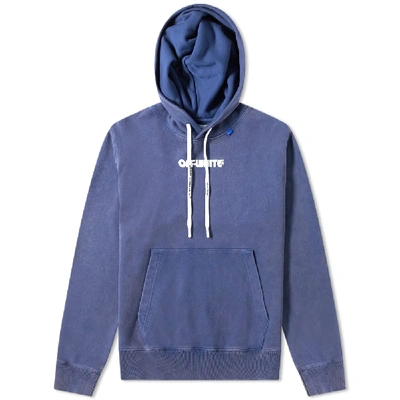 Shop Off-white Skulls Slim Popover Hoody In Blue