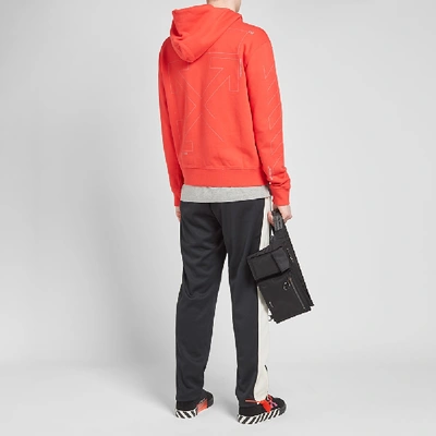 Shop Off-white Diagonal Sleeve Unfinished Popover Hoody In Red